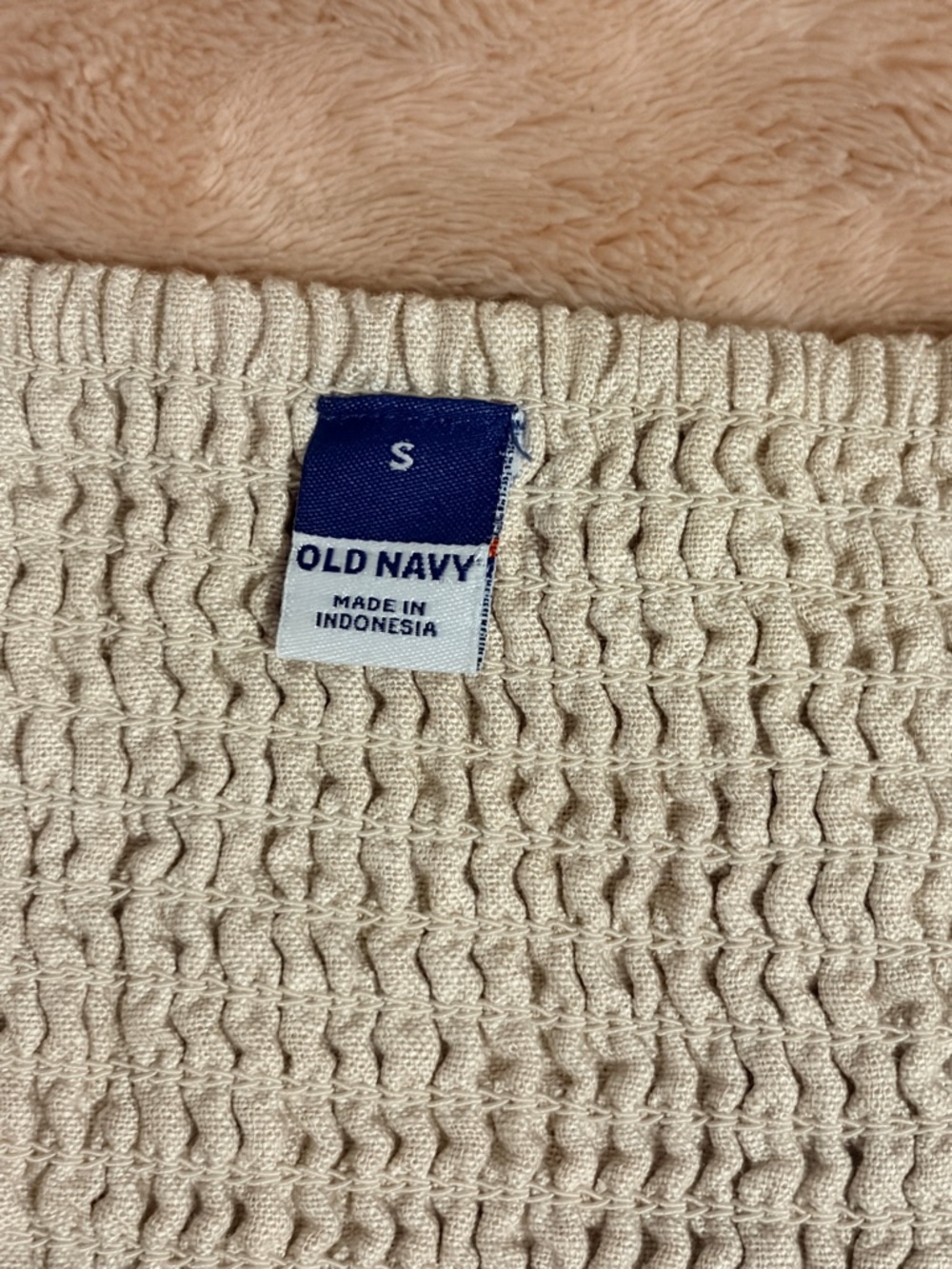 Old Navy Smocked Tank Top in Light Beige - Picture 3 of 3
